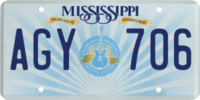 MS license plate AGY706