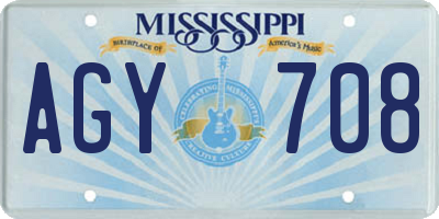 MS license plate AGY708