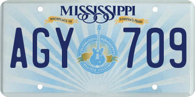 MS license plate AGY709