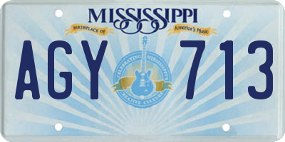 MS license plate AGY713