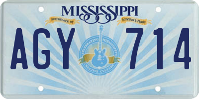 MS license plate AGY714