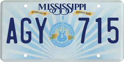 MS license plate AGY715
