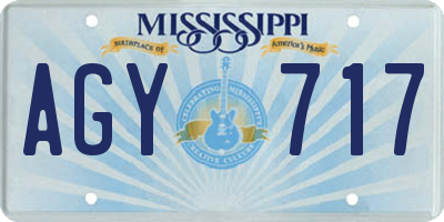 MS license plate AGY717
