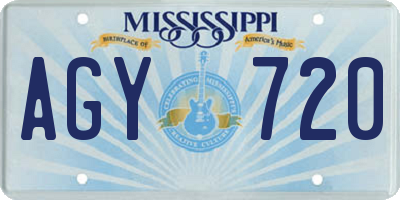 MS license plate AGY720