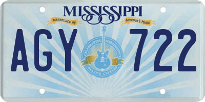 MS license plate AGY722