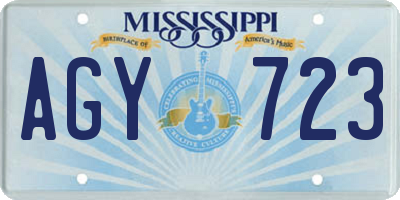 MS license plate AGY723