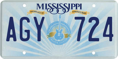 MS license plate AGY724