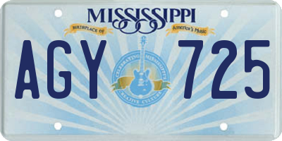 MS license plate AGY725