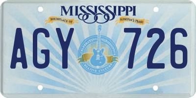 MS license plate AGY726