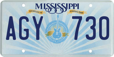MS license plate AGY730
