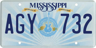 MS license plate AGY732