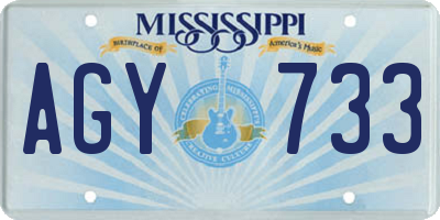 MS license plate AGY733