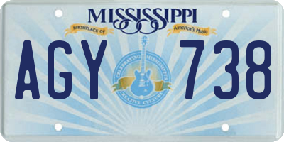 MS license plate AGY738