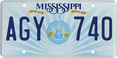 MS license plate AGY740