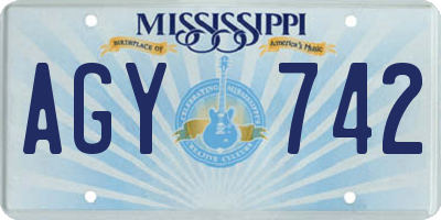 MS license plate AGY742