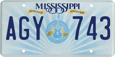 MS license plate AGY743