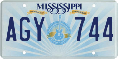 MS license plate AGY744
