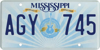 MS license plate AGY745