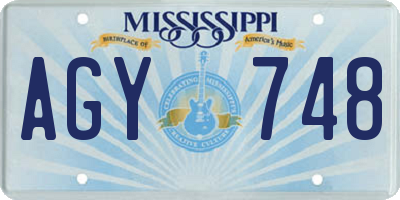 MS license plate AGY748