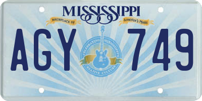 MS license plate AGY749