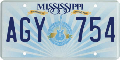 MS license plate AGY754