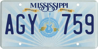 MS license plate AGY759