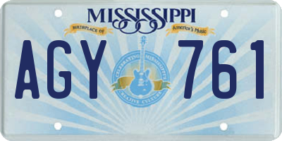 MS license plate AGY761