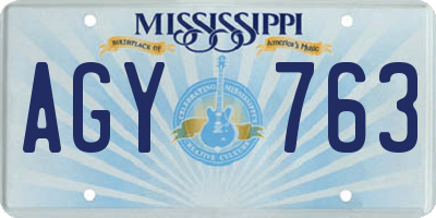 MS license plate AGY763
