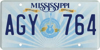 MS license plate AGY764