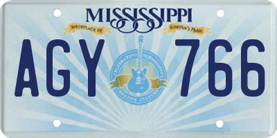 MS license plate AGY766