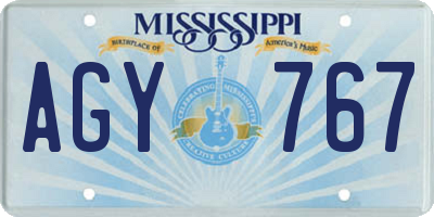 MS license plate AGY767