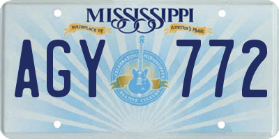 MS license plate AGY772