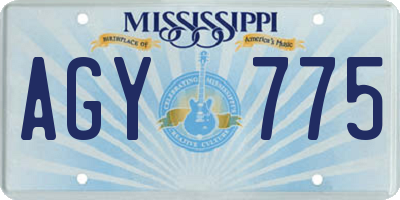 MS license plate AGY775