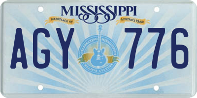 MS license plate AGY776