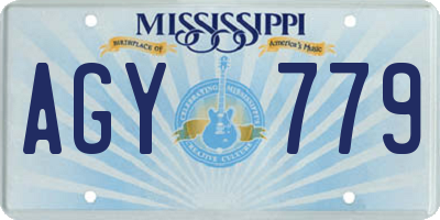 MS license plate AGY779