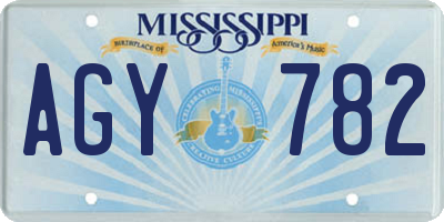MS license plate AGY782