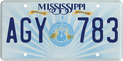 MS license plate AGY783