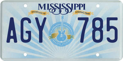 MS license plate AGY785