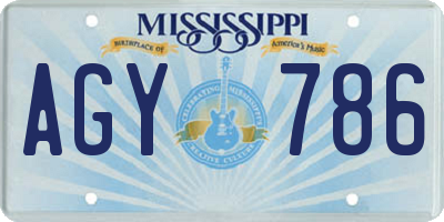 MS license plate AGY786