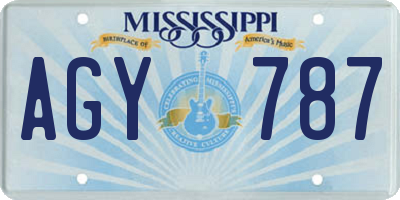 MS license plate AGY787