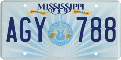 MS license plate AGY788