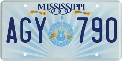 MS license plate AGY790