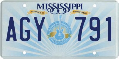 MS license plate AGY791