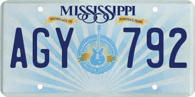 MS license plate AGY792