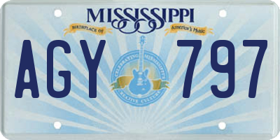 MS license plate AGY797