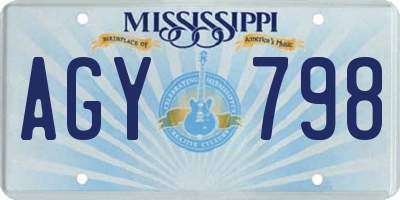 MS license plate AGY798