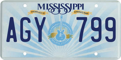 MS license plate AGY799