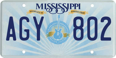 MS license plate AGY802