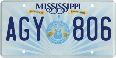 MS license plate AGY806