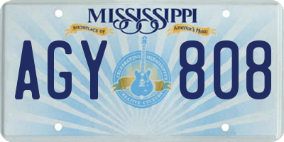 MS license plate AGY808